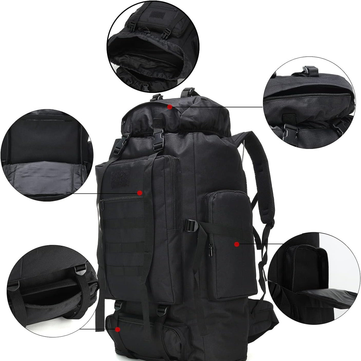 Sac à dos de randonnée grande capacité 26-42 L extensible - Sac pour camping, alpinisme, homme et femme, sac de jour léger pour les loisirs et l'aventure