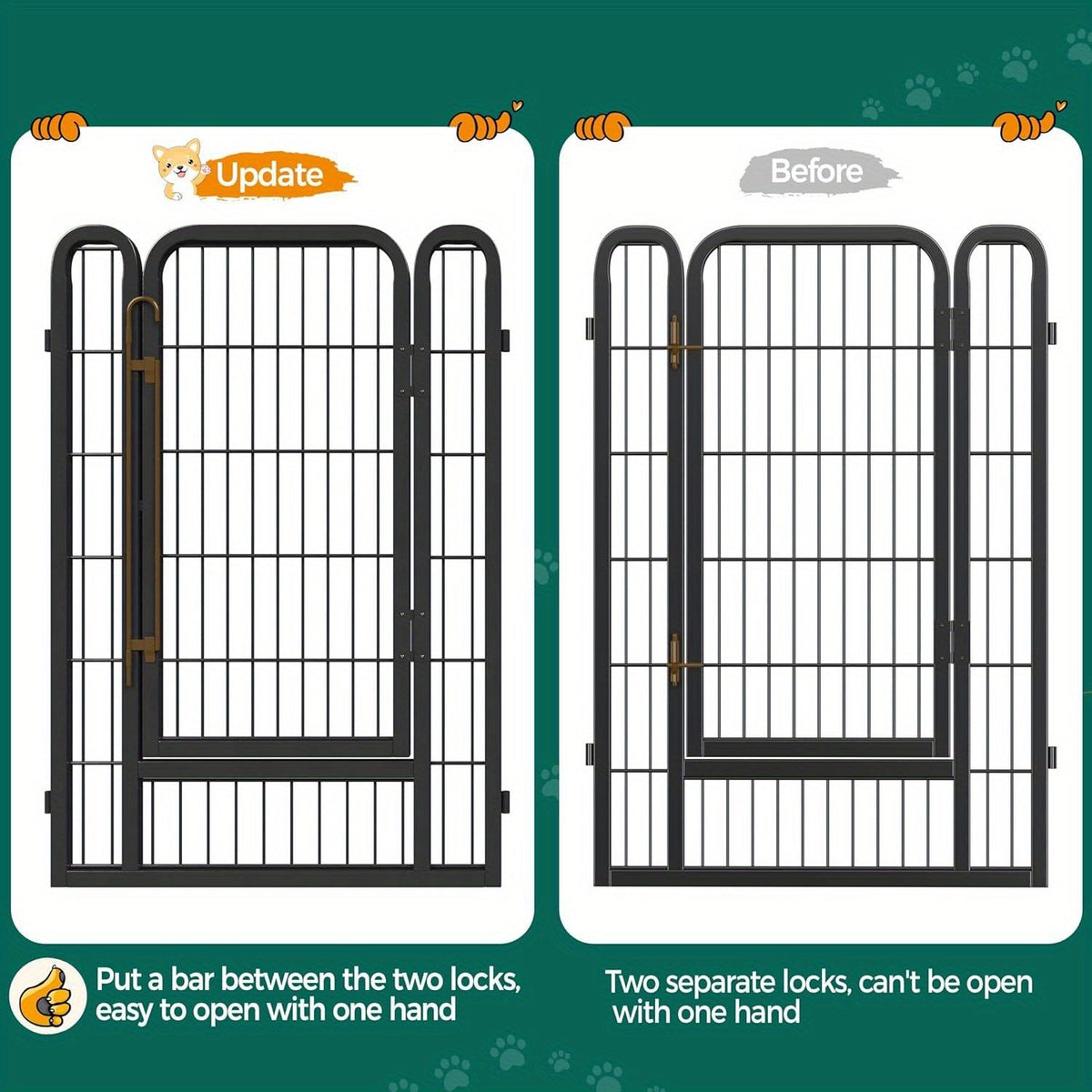 Parc portable pour chiens 8/16 panneaux, enclos d'exercice robuste pour animaux, pour grands, moyens et petits chiens, utilisation intérieure/extérieure, camping en VR, jardin, cour, parc pour chiots, lapins et autres animaux
