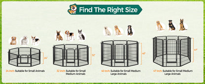 Parc portable pour chiens 8/16 panneaux, enclos d'exercice robuste pour animaux, pour grands, moyens et petits chiens, utilisation intérieure/extérieure, camping en VR, jardin, cour, parc pour chiots, lapins et autres animaux