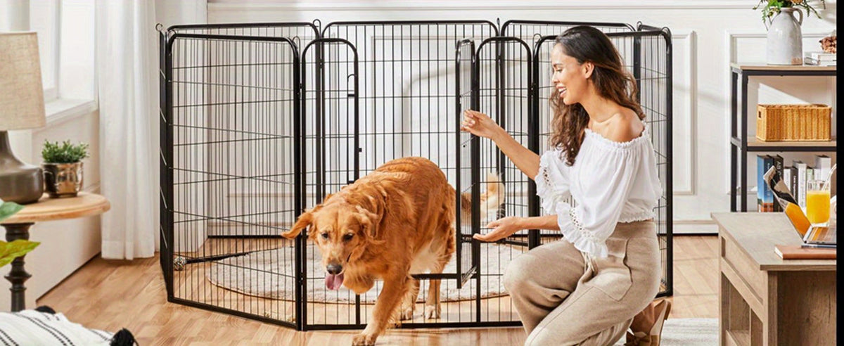 Parc portable pour chiens 8/16 panneaux, enclos d'exercice robuste pour animaux, pour grands, moyens et petits chiens, utilisation intérieure/extérieure, camping en VR, jardin, cour, parc pour chiots, lapins et autres animaux