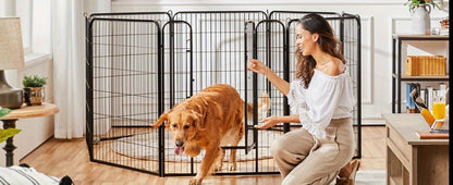 Parc portable pour chiens 8/16 panneaux, enclos d'exercice robuste pour animaux, pour grands, moyens et petits chiens, utilisation intérieure/extérieure, camping en VR, jardin, cour, parc pour chiots, lapins et autres animaux