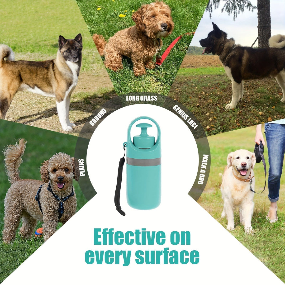 Pelle à déjections canines avec sac à cordon – Ramasse-crottes portable en EVA pour animaux, pelle et distributeur, pelle sanitaire légère pour chiens en extérieur, sans pile, facile à transporter