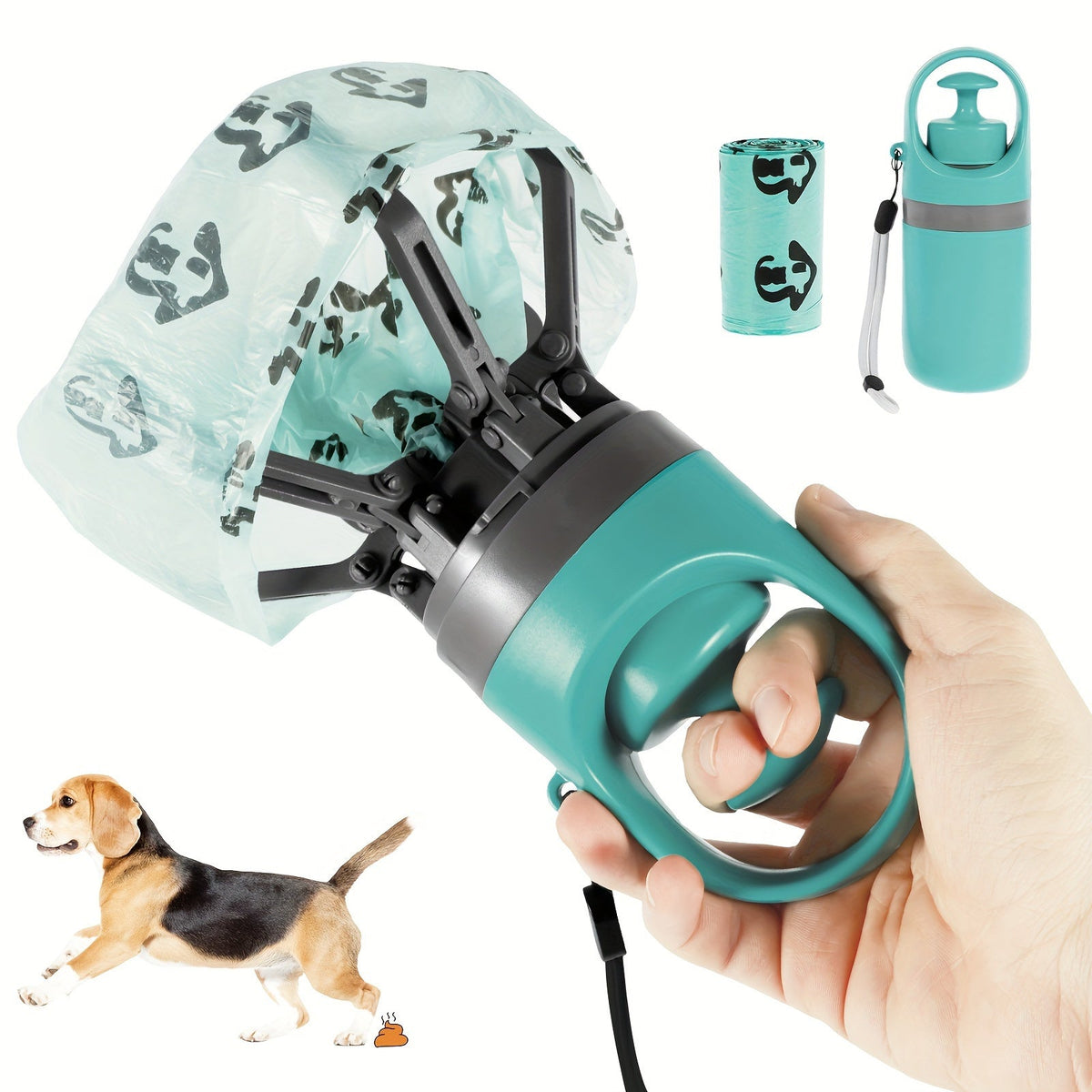 Ramasse-crottes portable en EVA pour chien avec sac – Outil de ramassage de déjections canines extérieur léger et hygiénique, aucune pile requise