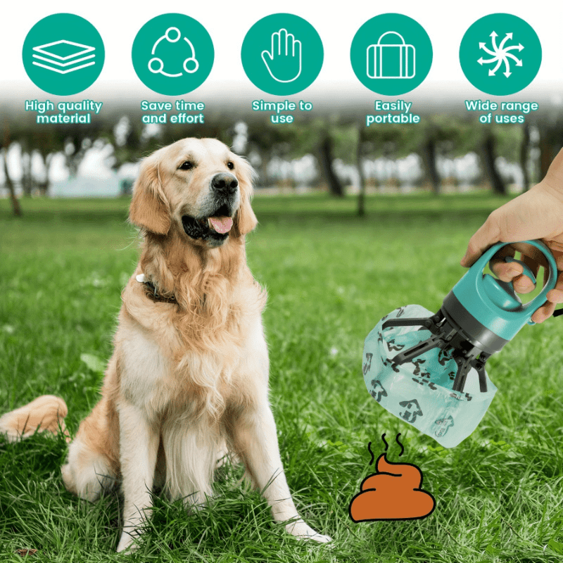 Ramasse-crottes portable en EVA pour chien avec sac – Outil de ramassage de déjections canines extérieur léger et hygiénique, aucune pile requise
