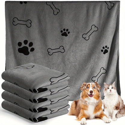 Grande serviette de bain pour chiens et  chats, serviette en microfibre super absorbante et à séchage rapide, 100 x 60 cm, couverture de séchage douce pour le bain, le toilettage et la plage – Cadeau pour animaux de compagnie
