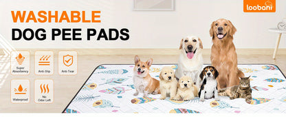 Lot de 2 alèses lavables pour chien – Tapis de dressage réutilisables, ultra-absorbants et anti-fuites avec envers antidérapant, lavables en machine pour parc, cage, apprentissage de la propreté et voyage