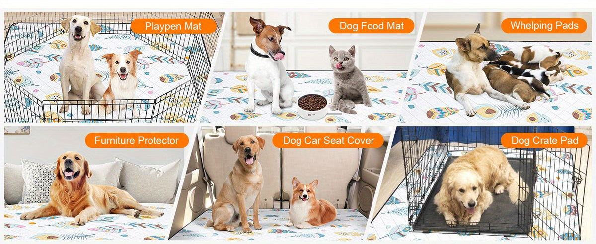 Lot de 2 alèses lavables pour chien – Tapis de dressage réutilisables, ultra-absorbants et anti-fuites avec envers antidérapant, lavables en machine pour parc, cage, apprentissage de la propreté et voyage