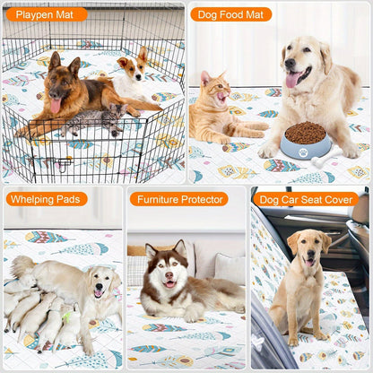 Lot de 2 alèses lavables pour chien – Tapis de dressage réutilisables, ultra-absorbants et anti-fuites avec envers antidérapant, lavables en machine pour parc, cage, apprentissage de la propreté et voyage