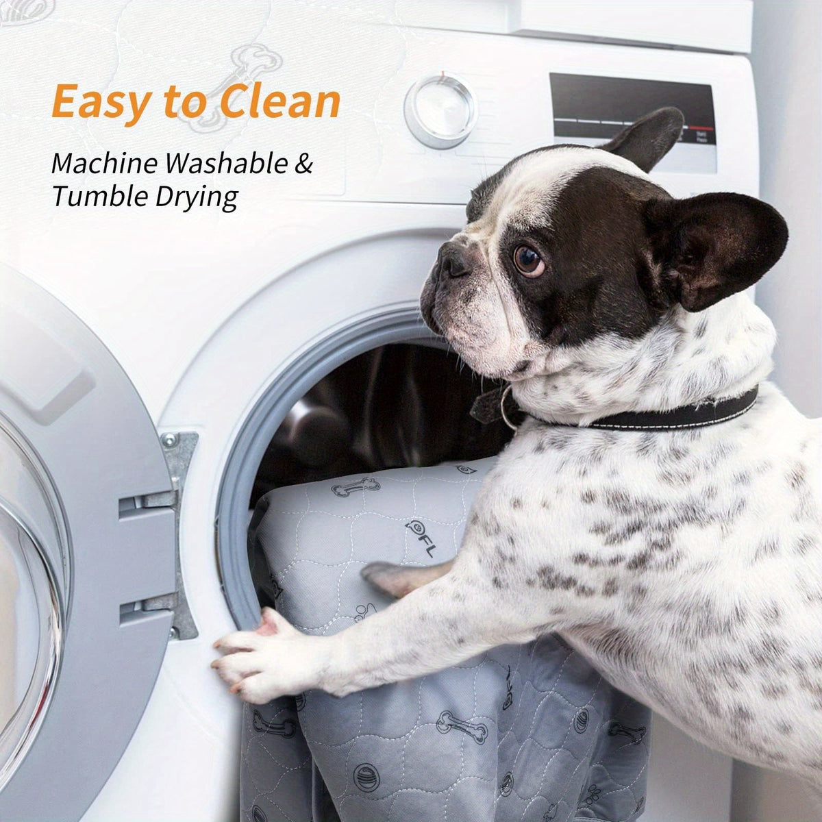 Alèses lavables et réutilisables pour chien avec motif os – Alèses d'entraînement pour chiot antidérapantes, imperméables et absorbantes, tapis de mise bas lavables en machine pour canapé, cage, parc et apprentissage de la propreté, plusieurs tailles