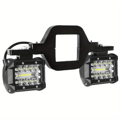 Feu de remorque à LED de 4 pouces, 18 W, 3000+ lumens, avec support de montage pour attelage de 2 pouces – Double projecteur de travail à LED tout-terrain pour camion, remorque, SUV, VTT – Aluminium moulé sous pression, aucune batterie requise