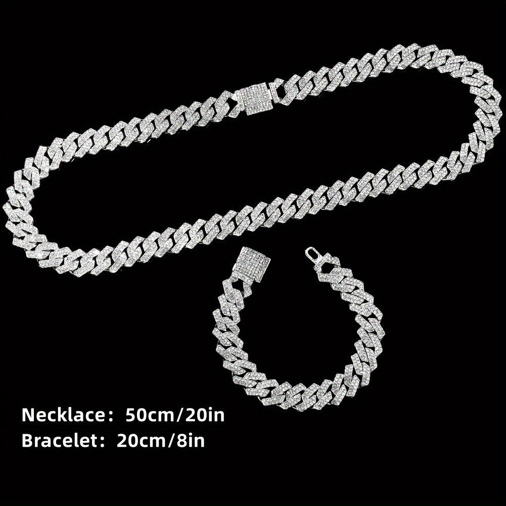 Parure de bijoux 4 pièces avec montre strass et pendentif croix, montre-bracelet analogique à quartz, collier, bracelet et boucles d'oreilles, cadeau unisexe pour lui ou elle, mariage