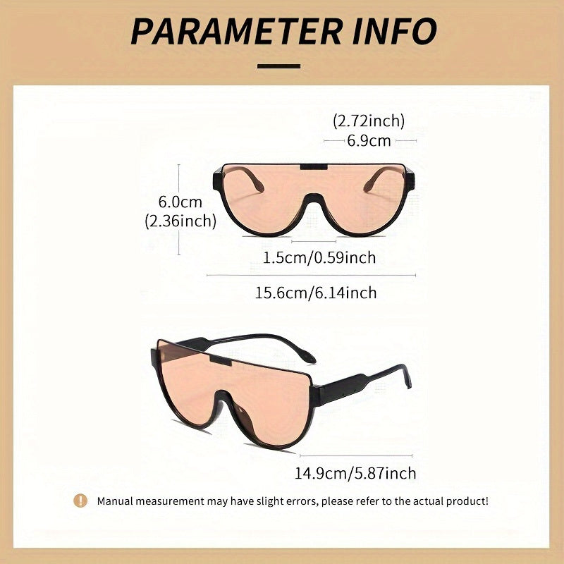 Lunettes de soleil semi-circulaires surdimensionnées unisexe – Protection UV anti-reflet, grande monture ovale, légères et durables pour la randonnée, la plage et les activités en extérieur, lunettes tendance pour hommes et femmes