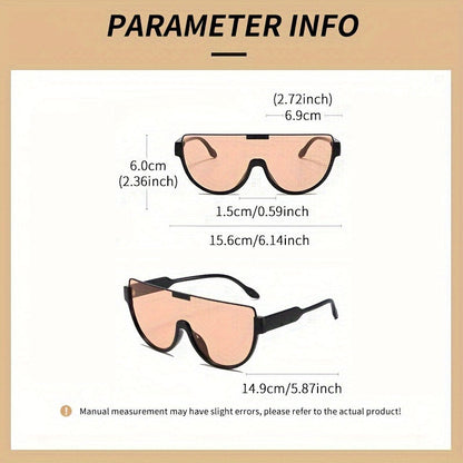 Lunettes de soleil semi-circulaires surdimensionnées unisexe – Protection UV anti-reflet, grande monture ovale, légères et durables pour la randonnée, la plage et les activités en extérieur, lunettes tendance pour hommes et femmes