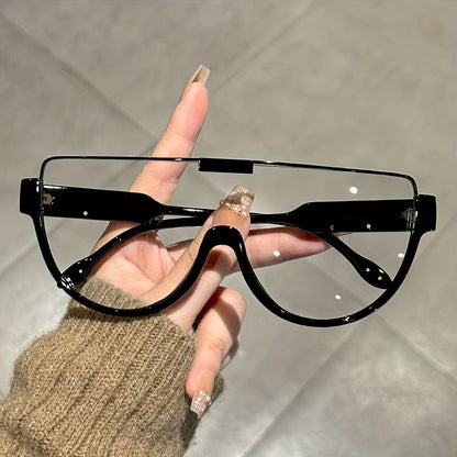 Lunettes de soleil semi-circulaires surdimensionnées unisexe – Protection UV anti-reflet, grande monture ovale, légères et durables pour la randonnée, la plage et les activités en extérieur, lunettes tendance pour hommes et femmes