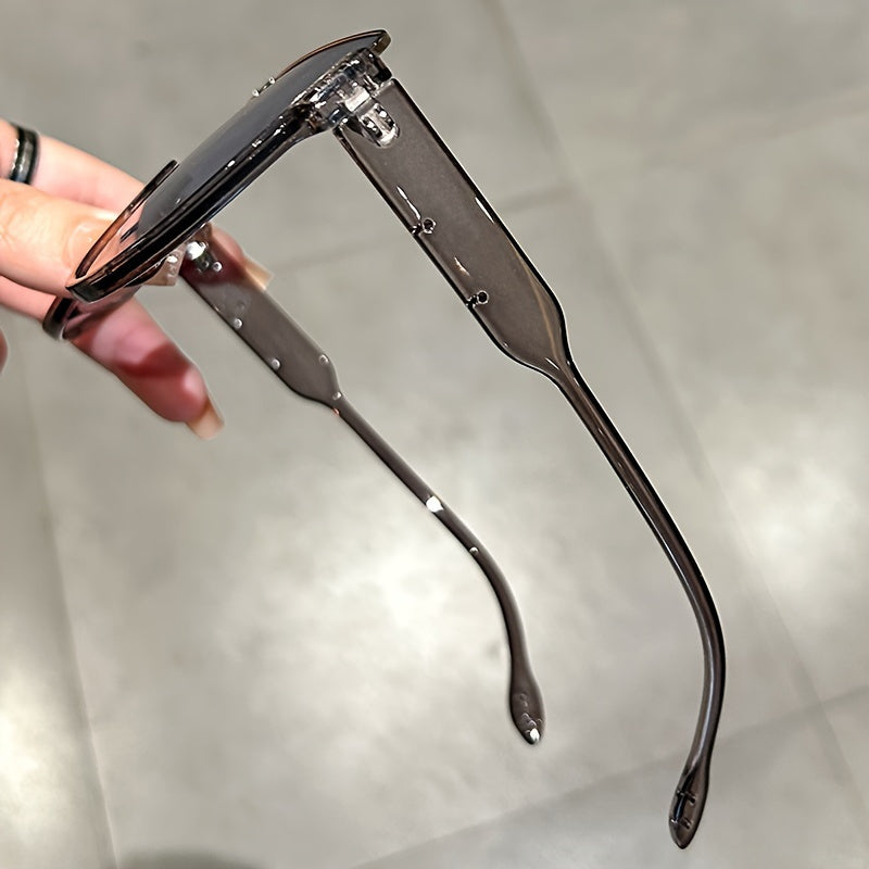 Lunettes de soleil semi-circulaires surdimensionnées pour hommes et femmes – Protection UV, verres anti-reflets, 5 couleurs – Lunettes unisexes tendance pour les voyages, la plage et le quotidien