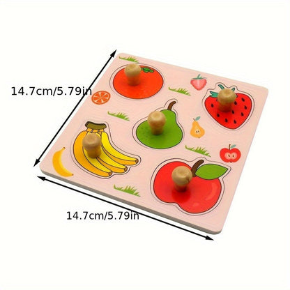 Planches d'identification en bois 3D pour enfants, 2 pièces – Puzzle à main à motif aléatoire, jouet d'éveil, activité Montessori de reconnaissance des formes et des motifs, cadeau de vacances pour tout-petits filles et garçons de 2, 3, 4 ans et plus