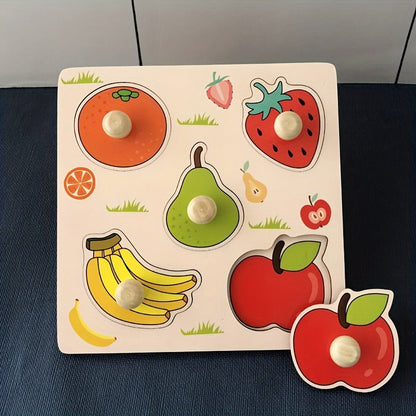 Planches d'identification en bois 3D pour enfants, 2 pièces – Puzzle à main à motif aléatoire, jouet d'éveil, activité Montessori de reconnaissance des formes et des motifs, cadeau de vacances pour tout-petits filles et garçons de 2, 3, 4 ans et plus