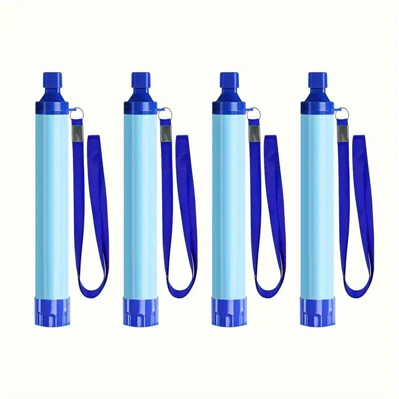 Paille filtrante purificateur d'eau personnel, système de filtration élimine 99,99 % des bactéries et protozoaires, léger et portable pour le camping, la randonnée, le trekking, la survie et les urgences avec mousqueton et seringue