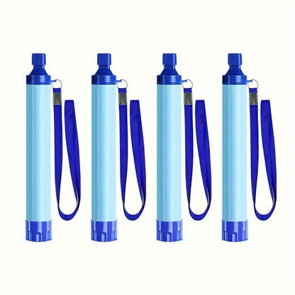 Paille filtrante purificateur d'eau personnel, système de filtration élimine 99,99 % des bactéries et protozoaires, léger et portable pour le camping, la randonnée, le trekking, la survie et les urgences avec mousqueton et seringue