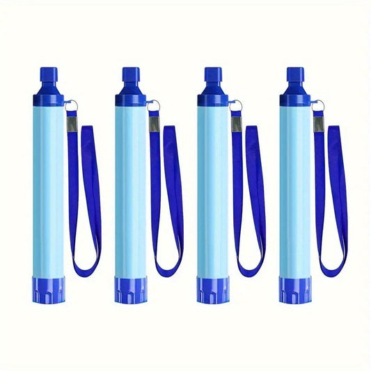 Paille filtrante purificateur d'eau personnel, système de filtration élimine 99,99 % des bactéries et protozoaires, léger et portable pour le camping, la randonnée, le trekking, la survie et les urgences avec mousqueton et seringue