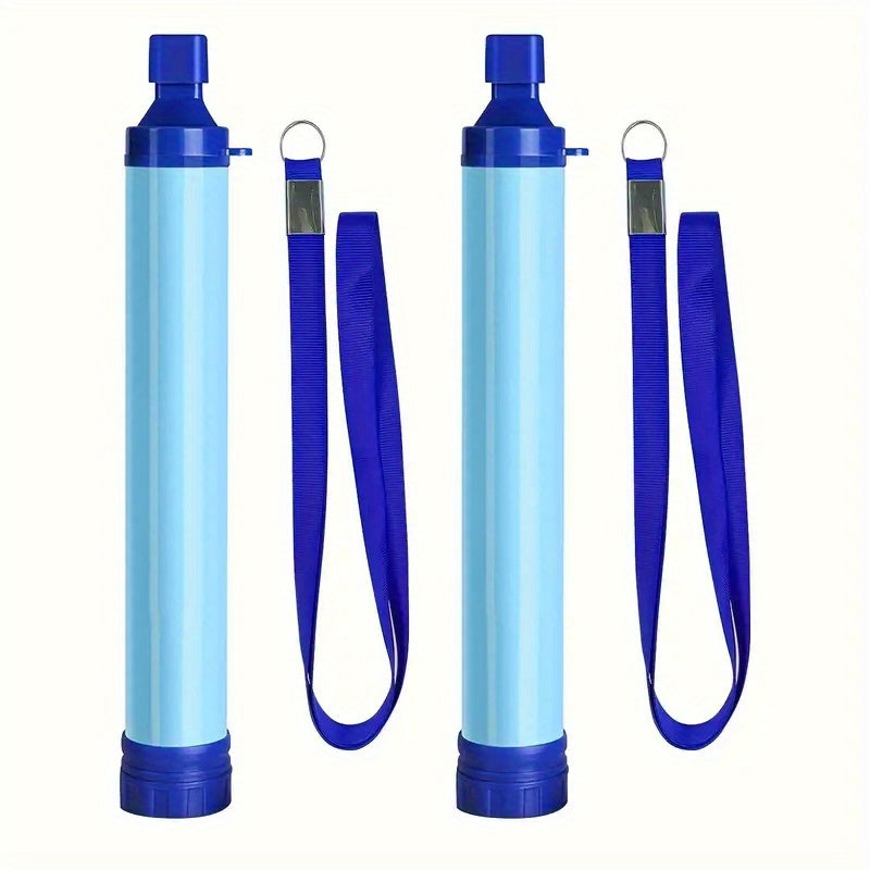 Paille filtrante purificateur d'eau personnel, système de filtration élimine 99,99 % des bactéries et protozoaires, léger et portable pour le camping, la randonnée, le trekking, la survie et les urgences avec mousqueton et seringue