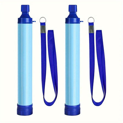 Paille filtrante purificateur d'eau personnel, système de filtration élimine 99,99 % des bactéries et protozoaires, léger et portable pour le camping, la randonnée, le trekking, la survie et les urgences avec mousqueton et seringue