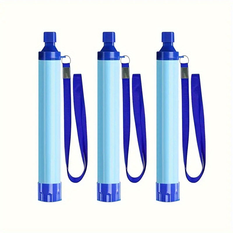 Paille filtrante purificateur d'eau personnel, système de filtration élimine 99,99 % des bactéries et protozoaires, léger et portable pour le camping, la randonnée, le trekking, la survie et les urgences avec mousqueton et seringue