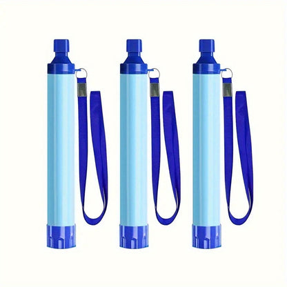 Paille filtrante purificateur d'eau personnel, système de filtration élimine 99,99 % des bactéries et protozoaires, léger et portable pour le camping, la randonnée, le trekking, la survie et les urgences avec mousqueton et seringue