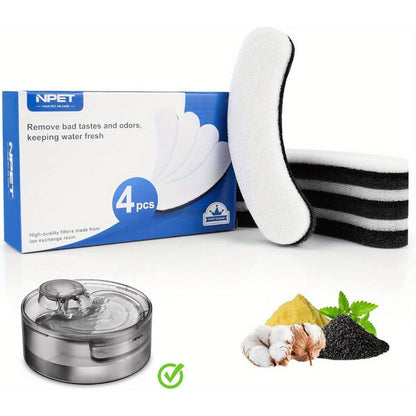Filtres de rechange pour fontaine à eau pour chat et chien, pack de 4/8/16/20/24, charbon actif, filtration multiple, compatibles avec les distributeurs d'eau automatiques pour animaux NPET DF10 DF30