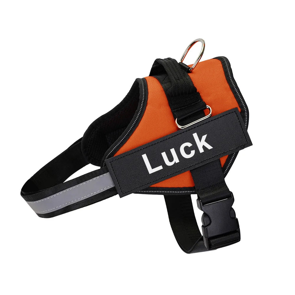 Harnais pour chien anti-traction personnalisé avec nom et numéro de téléphone – Gilet robuste anti-évasion pour le dressage et la promenade, tailles XS à XXL, 12 couleurs disponibles