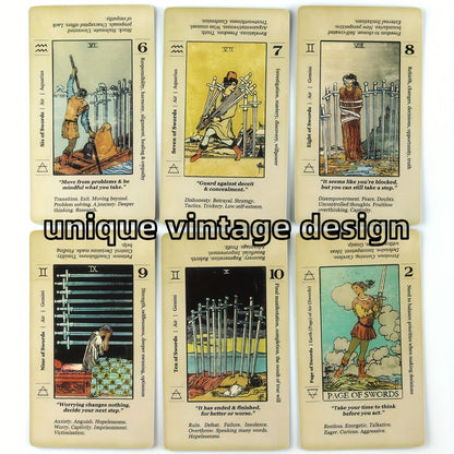 Cartes de tarot pour débutants, jeu de 78 cartes vintage avec livret explicatif en PDF pour l'exploration spirituelle, jeu de cartes pour adultes, cadeau pour amis, famille, Halloween, Noël, Thanksgiving, fête