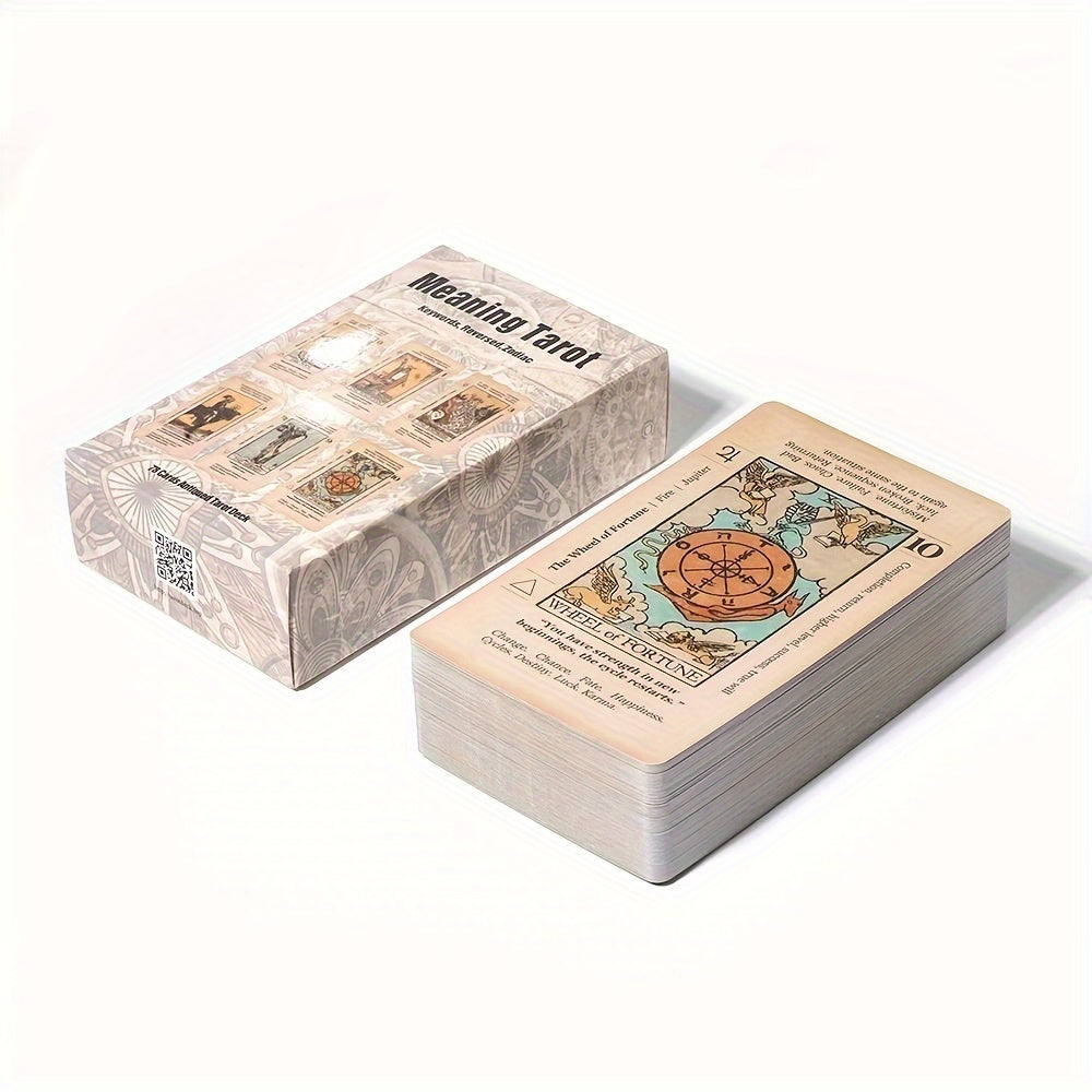 Cartes de tarot pour débutants, jeu de 78 cartes vintage avec livret explicatif en PDF pour l'exploration spirituelle, jeu de cartes pour adultes, cadeau pour amis, famille, Halloween, Noël, Thanksgiving, fête