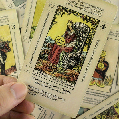 Cartes de tarot pour débutants, jeu de 78 cartes vintage avec livret explicatif en PDF pour l'exploration spirituelle, jeu de cartes pour adultes, cadeau pour amis, famille, Halloween, Noël, Thanksgiving, fête
