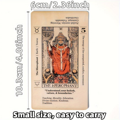 Cartes de tarot pour débutants, jeu de 78 cartes vintage avec livret explicatif en PDF pour l'exploration spirituelle, jeu de cartes pour adultes, cadeau pour amis, famille, Halloween, Noël, Thanksgiving, fête