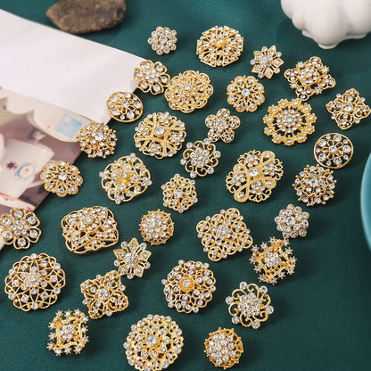Lot de 36 broches en strass pour femmes et hommes – Épingles vintage élégantes en alliage de zinc et cristal, bijoux fantaisie étincelants pour mariages, fêtes, occasions formelles et port quotidien, excellente idée de cadeau