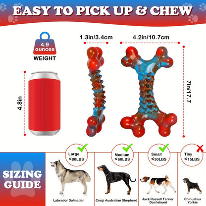 Jouets à mâcher indestructibles pour chiens, mâcheurs agressifs, grande race, jouet de dentition en nylon robuste, durable et solide, anti-ennui, jouet à mâcher interactif, occupe les chiens, rouge, 1 pce, 2 pces, 4 pces