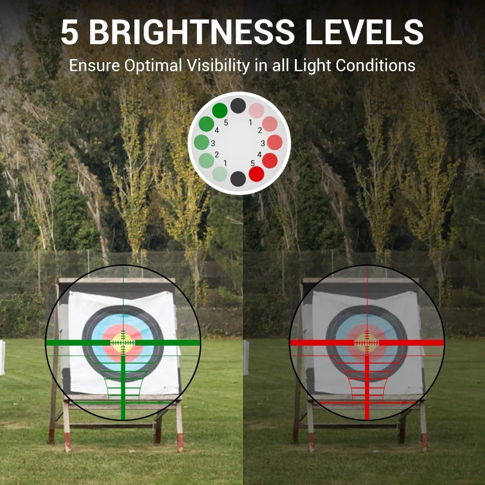 Lunette de visée 3-9x40 avec réticule illuminé rouge et vert – Lunette tactique en alliage d'aluminium renforcé avec système de montage à 4 trous pour la chasse, le tir et les activités en plein air