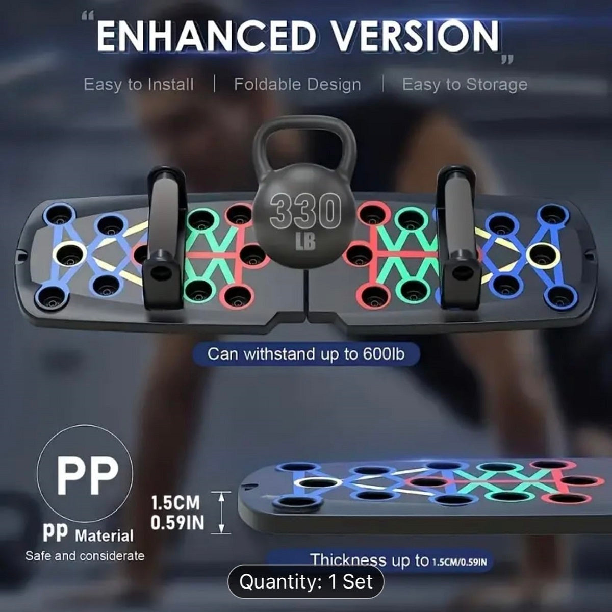 Planche de pompes pliable pour entraînements à domicile – Équipement de musculation multi-angles pour hommes et femmes, cible les pectoraux, les triceps, les biceps et les abdominaux, design compact et portable pour l'exercice quotidien et les voyages