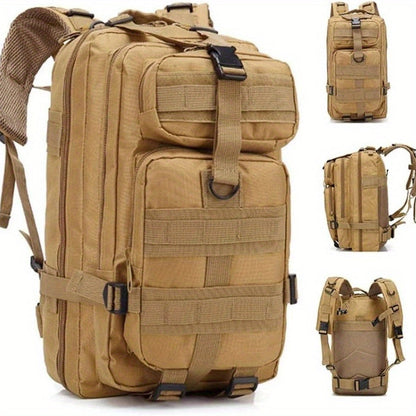 Sac à dos de randonnée tactique camouflage 21-25 L pour homme – Sac de montagne multifonctionnel pour le camping, l'escalade et la randonnée, fermeture éclair, sac d'équipement durable en noir, vert armée et kaki