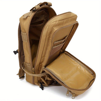Sac à dos de randonnée tactique camouflage 21-25 L pour homme – Sac de montagne multifonctionnel pour le camping, l'escalade et la randonnée, fermeture éclair, sac d'équipement durable en noir, vert armée et kaki