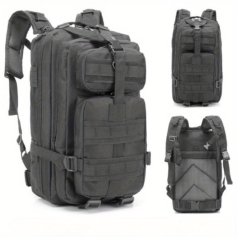 Sac à dos de randonnée tactique camouflage 21-25 L pour homme – Sac de montagne multifonctionnel pour le camping, l'escalade et la randonnée, fermeture éclair, sac d'équipement durable en noir, vert armée et kaki