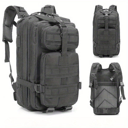 Sac à dos de randonnée tactique camouflage 21-25 L pour homme – Sac de montagne multifonctionnel pour le camping, l'escalade et la randonnée, fermeture éclair, sac d'équipement durable en noir, vert armée et kaki