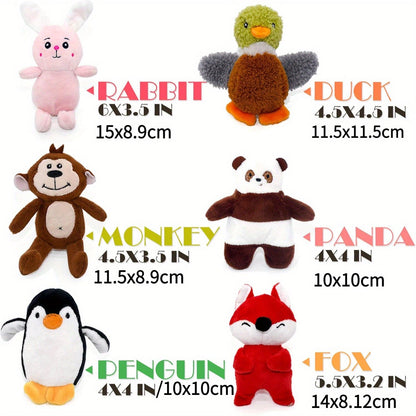 Lot de 12 jouets en peluche couineurs pour chiens – Jouets pour chiots, petits et moyens chiens – Jouets de dentition doux avec coffret cadeau : renard, tigre, lapin, panda et plus