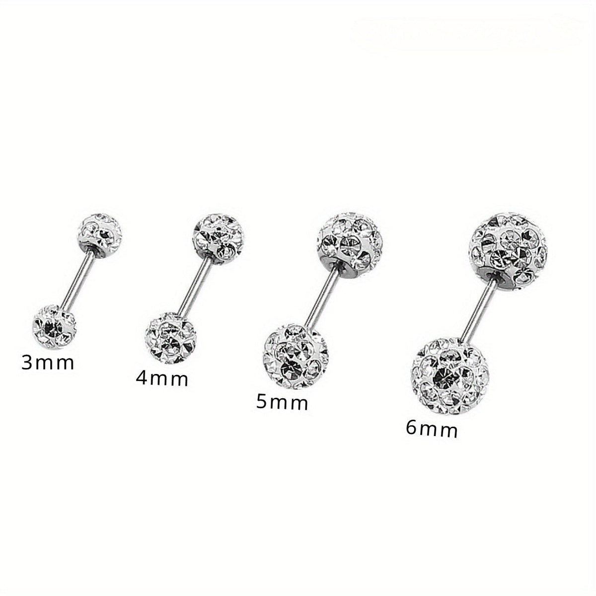 Lot de 4 boucles d'oreilles en argent sterling 925 – Clous d'oreilles bohèmes sphériques avec incrustation de zirconium, bijoux fantaisie de luxe délicats pour femmes, ensemble de boucles d'oreilles en argent hypoallergénique