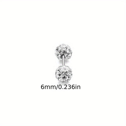 Lot de 4 boucles d'oreilles en argent sterling 925 – Clous d'oreilles bohèmes sphériques avec incrustation de zirconium, bijoux fantaisie de luxe délicats pour femmes, ensemble de boucles d'oreilles en argent hypoallergénique