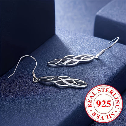 Lot de 3 paires de boucles d'oreilles pendantes en argent sterling 925 avec nœud celtique pour femme – Parure de boucles d'oreilles pendantes creuses hypoallergéniques, cadeau de bijoux élégants pour le quotidien et les tenues décontractées