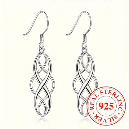 Lot de 3 paires de boucles d'oreilles pendantes en argent sterling 925 avec nœud celtique pour femme – Parure de boucles d'oreilles pendantes creuses hypoallergéniques, cadeau de bijoux élégants pour le quotidien et les tenues décontractées