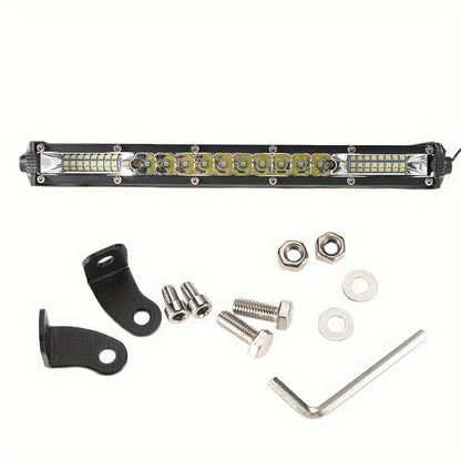 Kit de barres lumineuses LED tout-terrain – 2 barres LED de 10 pouces + 4 projecteurs de 4 pouces pour Jeep, camion, SUV, conduite tout-terrain 4x4, phares de travail étanches blanc brillant, installation facile (batterie non incluse)