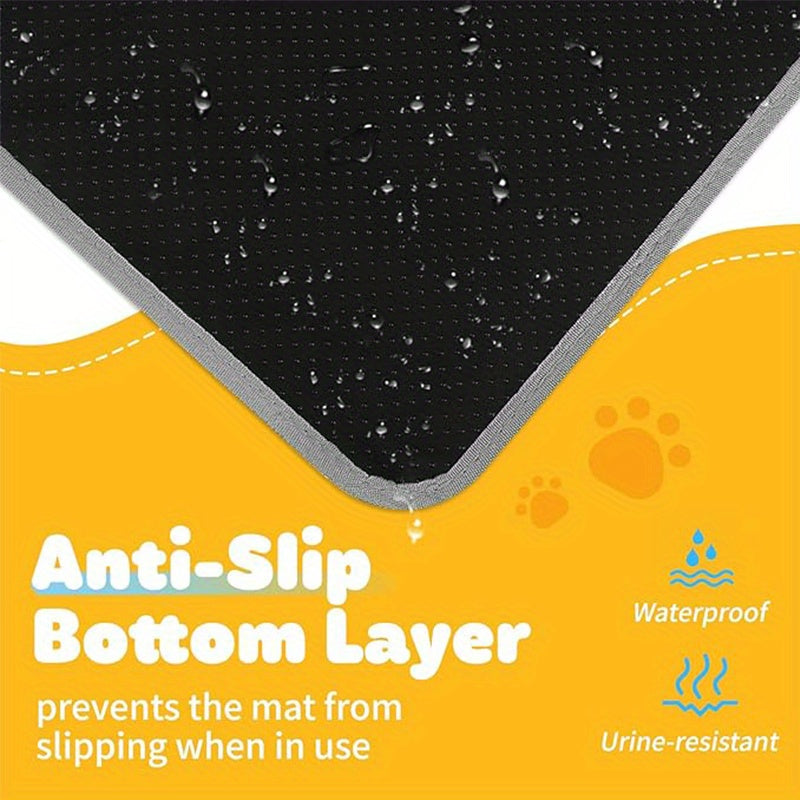 Tapis de litière pour chat extra large double couche nid d'abeille antidérapant lavable pour bac à litière et niche