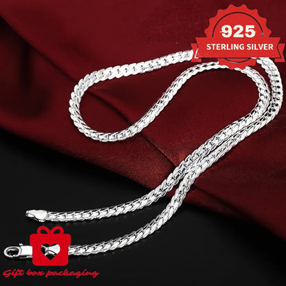 Collier chaîne serpent en argent sterling 925 fait main pour hommes et femmes – Maille serpentine délicate, coffret cadeau inclus, 45–60 cm, cadeau idéal pour un anniversaire, Noël et la Saint-Valentin (6,25 g)